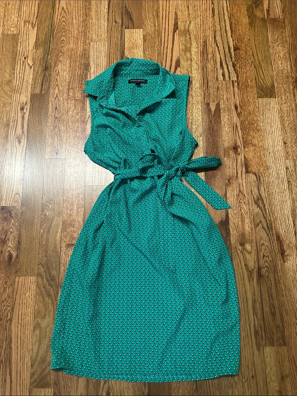 Banana Republic Teal Polka Dot Midi Dress